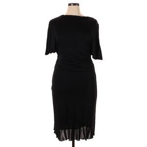 NWT PORTS 1961 Black Split Sleeve Silk Lined Ruched Waist Dress Sz XL $495